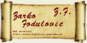 Žarko Fodulović vizit kartica